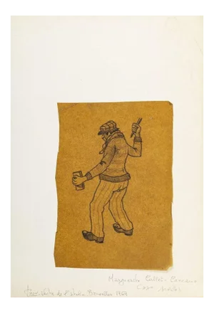 Standing Worker - Original China Ink Drawing on Paper - 1969 1969