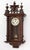 Vienna Mahogany Regulator Wall Clock, circa 1900, with carved urn finial and fluted column crest, porcelain and brass...