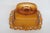 Amber Ftda 1981 Amber Golden Brown Pressed Glass Embossed Pedestal Candy Dish 5088b For Sale - Image 8 of 18