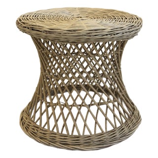 Wicker Side Table, Circa Mid-20th Century For Sale