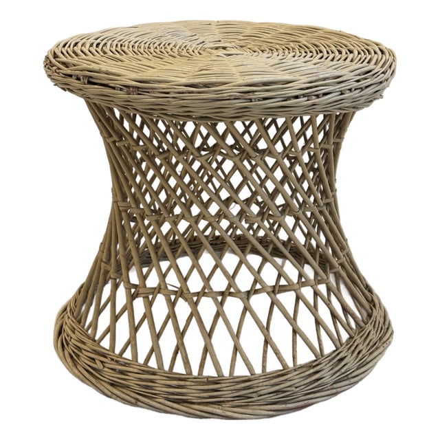 Wicker Side Table, Circa Mid-20th Century For Sale