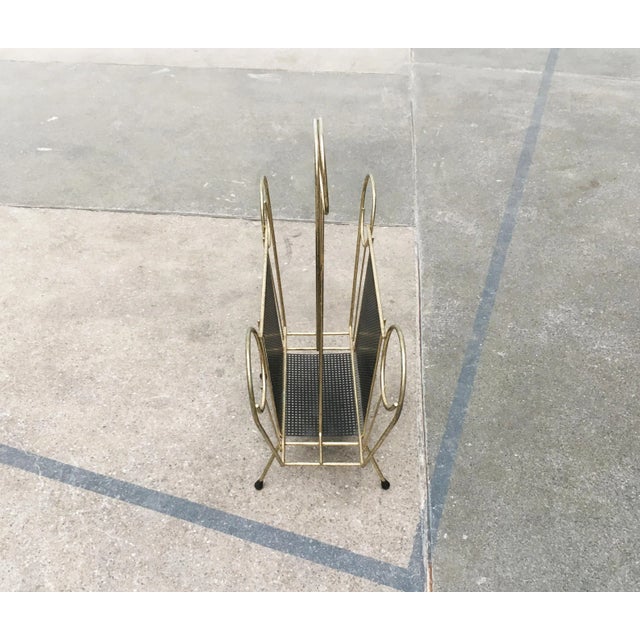 Black Mid-Century Ornamental Magazine Rack For Sale - Image 8 of 18