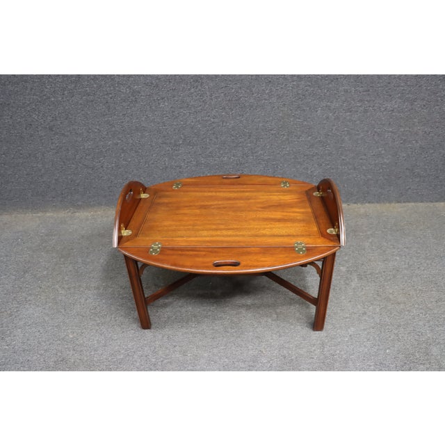 Henkel Harris Genuine Mahogany Butler’s Tray Coffee Table For Sale - Image 9 of 16