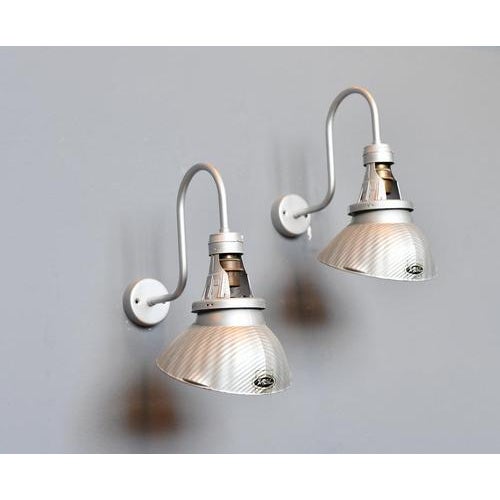 Mercury Glass Wall Lights by X-Ray Circa 1930s Mercury glass shades - Silver painted steel arms - Takes E27 bulbs -...