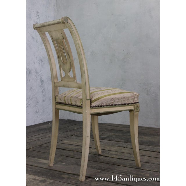 Textile Set of Four French Neoclassical Style Painted Side Chairs For Sale - Image 7 of 11