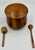 Modern Ryze Mushroom Coffee Acacia Wood Handcrafted Storage Jar Container W/ Spoons 3pc Set For Sale - Image 3 of 7