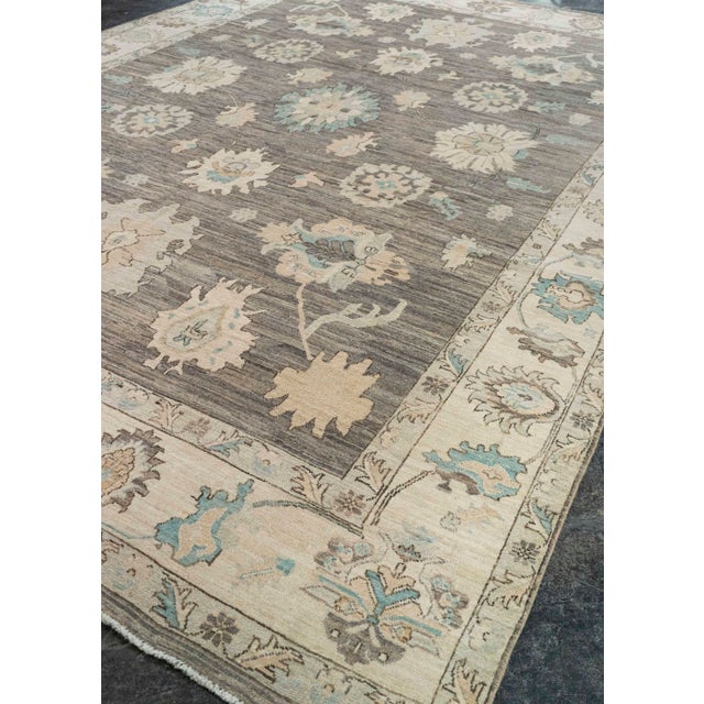 Brown Oushak Rug 9'6" x 13'8" #21387 For Sale - Image 8 of 8