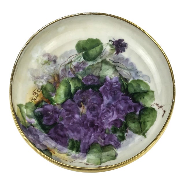 Antique T&v Limoges France Hand Painted Berries Bowl Grapes Artist Signed For Sale