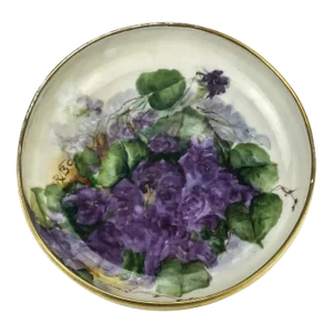 Antique T&v Limoges France Hand Painted Berries Bowl Grapes Artist Signed