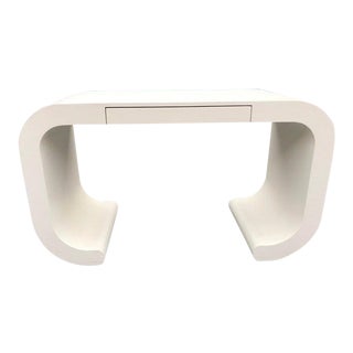 Made Goods Vanora Raffia Scroll Desk With Single Drawer For Sale