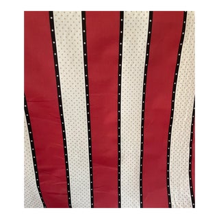 Vintage Celia Birtwell Upholstery Weight Cotton Fabric Stars and Stripes in Red, White, Black, and Gold - 13.25 Yards For Sale