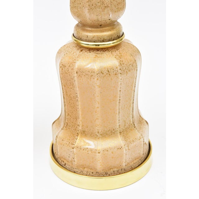 Vintage Maison Bagues Glass Table Lamps With Gold Inclusions and Brass, Pair Of, 1940's For Sale - Image 9 of 13
