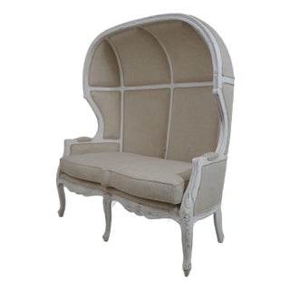 Louis XV Style Hooded Throne 2 Seat Porter Settee For Sale