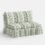 Wood Capra Ruffle Settee in Linny Ikat Sage For Sale - Image 7 of 7