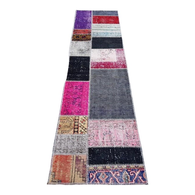 Mid 20th Century Handknotted Wool Hallway Runner Rug For Sale