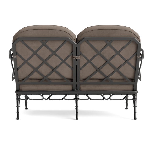 Brown Jordan Brown Jordan Calcutta Loveseat, Textured Pewter frame with Fusion Taupe fabric For Sale - Image 4 of 11