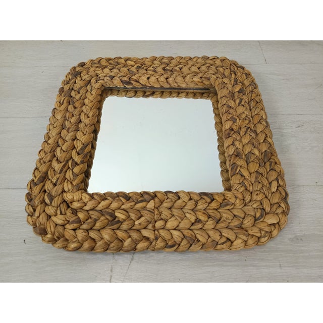Vintage Rope Mirror by Adrien Audoux & Frida Minet, 1970s, in Good conditions. Designed 1970 to 1979 This piece is...