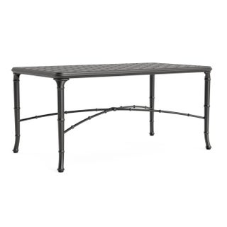 Brown Jordan Calcutta 24" x 42" Cast Top Coffee Table, Textured Pewter frame For Sale