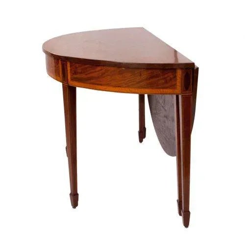 Circa 1780 Georgian English Mahogany Demi Lune Table For Sale - Image 4 of 10