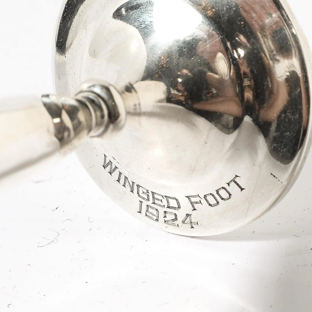 Metal Art Deco Sterling Trumpet Vase by S.Kirk and Son for Winged Foot Golf Club For Sale - Image 7 of 11