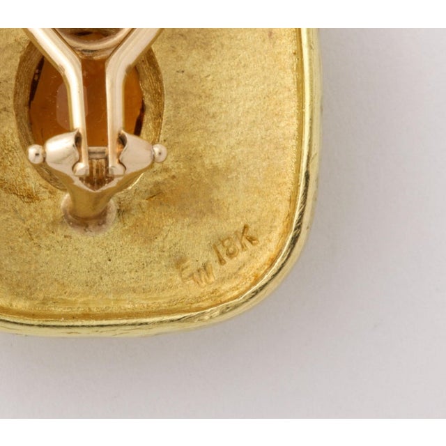 Gold Ed Weiner 18 Kt Gold and Citrine Earrings - 2 Pcs. For Sale - Image 8 of 8