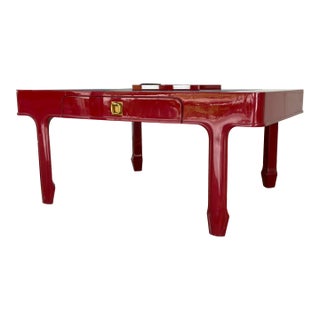 Jonathan Charles Red Lacquer Polly Rose Cocktail Table For Sale