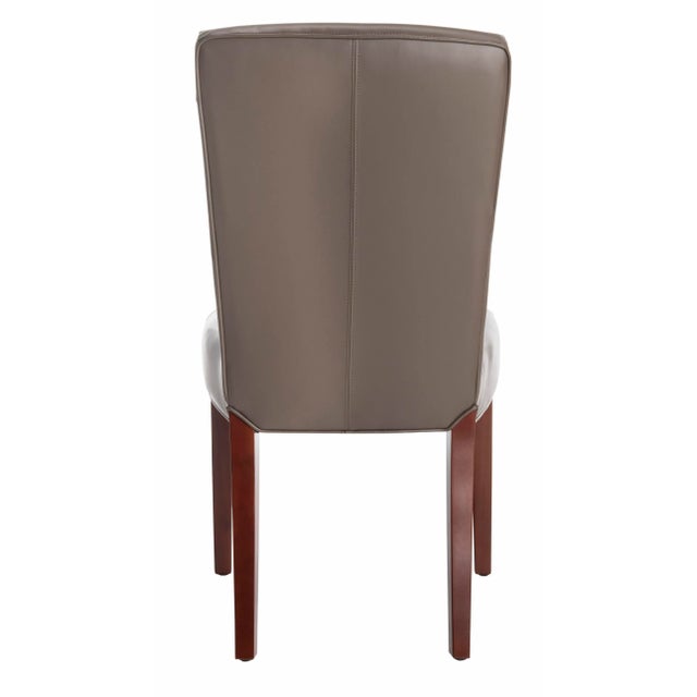 19''H Leather Side Chair , Clay & Cherry Mahogany - a Pair For Sale In Philadelphia - Image 6 of 10