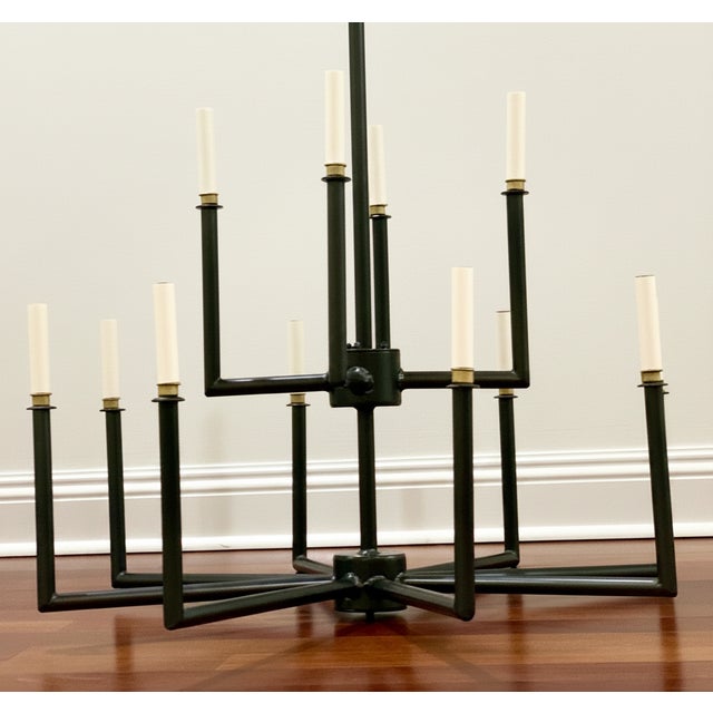 Metal Custom-Made 12 Light Candlestick Chandelier Light Fixture For Sale - Image 7 of 7