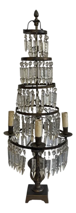 19th Century Table Lamp with Drop