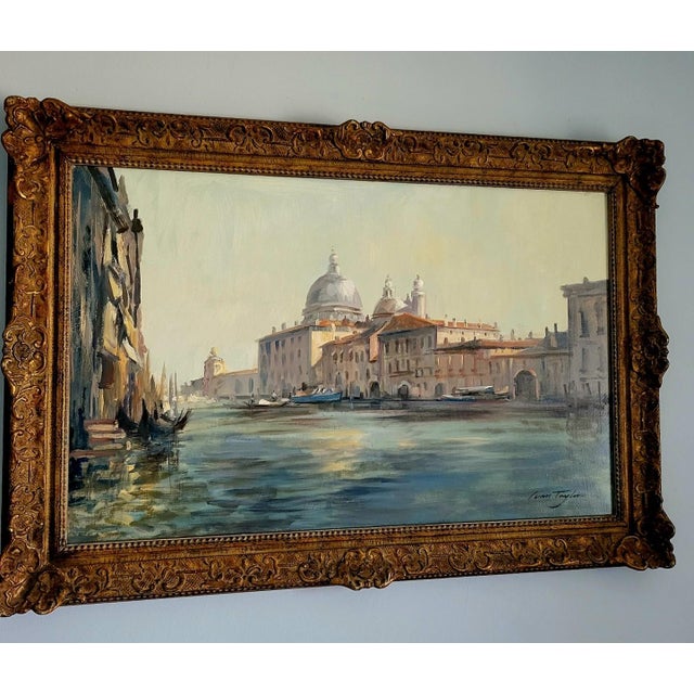 62 x 90 cm - Oil on canvas - Contemporary Impressionism / British School - custom frame. A luminous, impressionistic study...