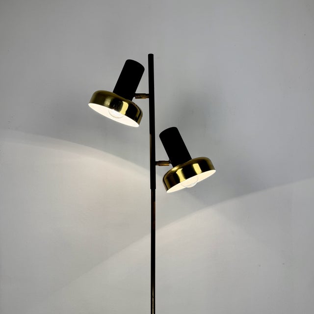 Mid-Century Modern Mid-Century Double Spotlight Floor Lamp in Brass, Germany, 1970s For Sale - Image 3 of 8