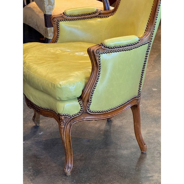 1920s Bergère in Leather For Sale - Image 9 of 11