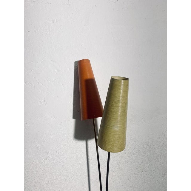 Mid-Century Floor Lamp in Brass with Fiberglass Shades attributed to Cosack, 1950s For Sale - Image 11 of 18