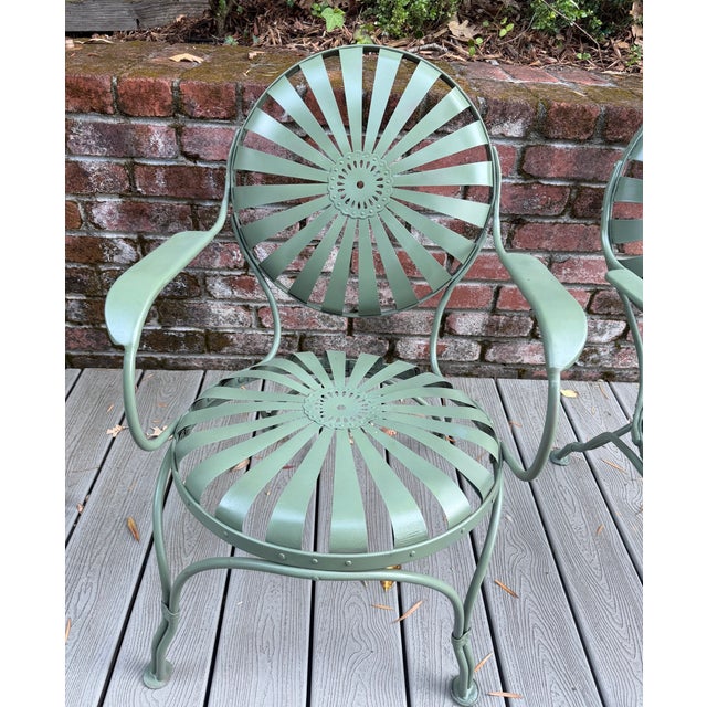 Francois Carre Francois Carre Petite Sunburst Chairs-Set of 2. Circa 1930's For Sale - Image 4 of 6