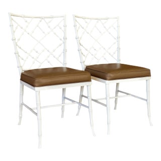 Pair of Mid-20th Century Faux Bamboo Side Chairs by Phyllis Morris For Sale
