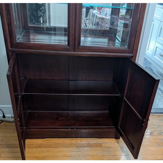 1980s 1980s Chinese Solid Hardwood Display Cabinet/Curio Hutch For Sale - Image 5 of 10