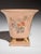 American Vintage 1940s Princeton China Footed Urn Vase – Peach Glaze, Floral Motif & Gold Accents For Sale - Image 3 of 6