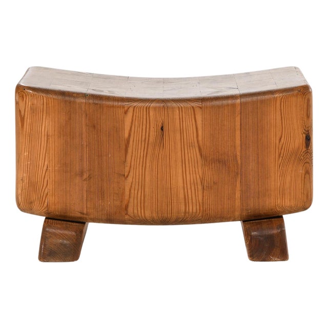 Vintage Rustic Stool in Pine, 1950s For Sale