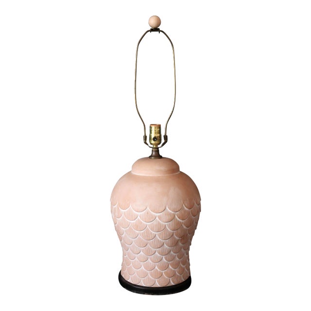 1970s Art Deco Terracotta Table Lamp For Sale