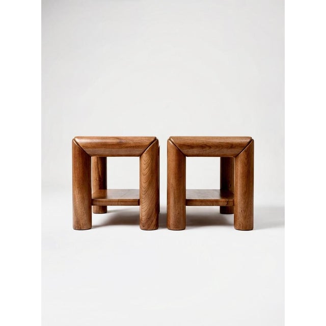 Brutalist Bedside Tables in Elm, 1970s, Set of 2, in Very Good conditions. Designed 1970 to 1979 I have official proof of...