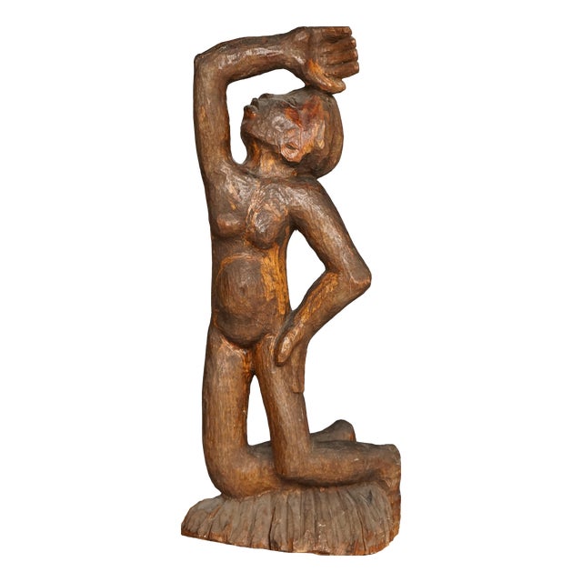 Mid-Century Expressionist Sculpture of a Woman, 1950s For Sale