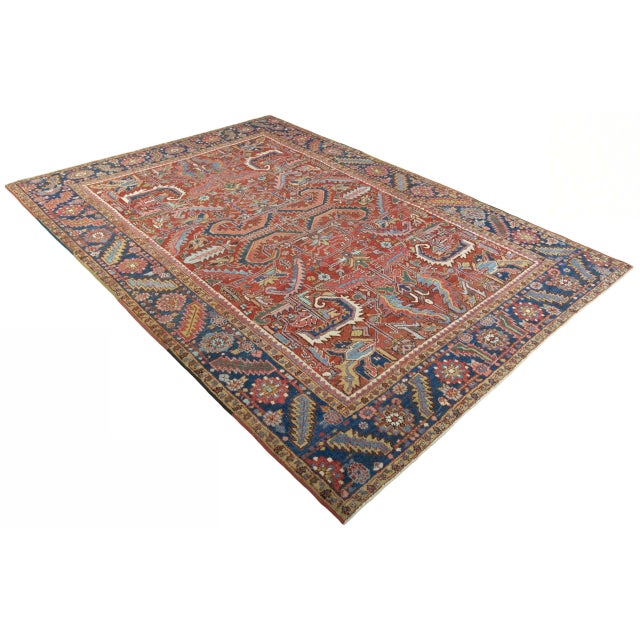 Antique Hand-Knotted Heriz Rug, 1890s For Sale - Image 13 of 13