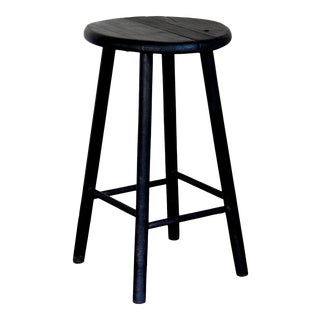 1990s Vintage Yakisugi Shaker Black Wood Stool For Sale