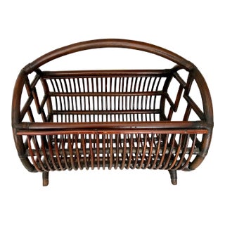 Vintage Bentwood Brighton Pavilion Chinese Chippendale Bamboo Storage Catch-All For Sale