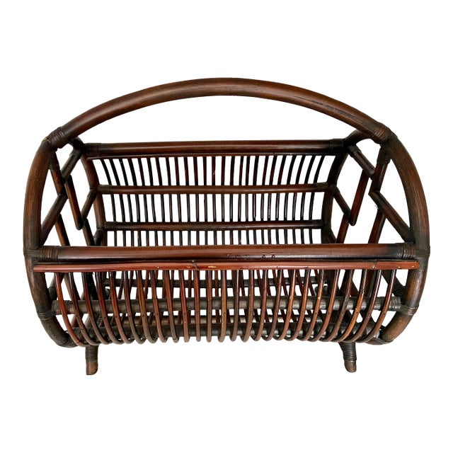 Vintage Bentwood Brighton Pavilion Chinese Chippendale Bamboo Storage Catch-All For Sale
