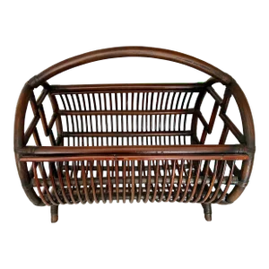 Vintage Bentwood Brighton Pavilion Chinese Chippendale Bamboo Storage Catch-All