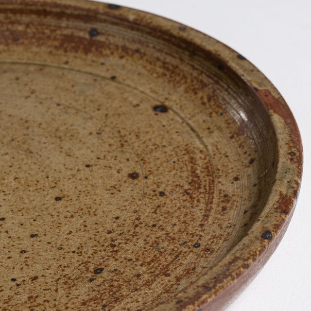 Tan 1970s Belgium Tan Ceramic Platter For Sale - Image 8 of 15