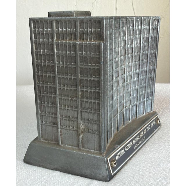Metal Banthrico American Fletcher National Bank Bldg. Indianapolis Vintage Promo For Sale - Image 7 of 7