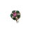 This fabulous vintage hand-made sterling silver statement ring from Jaipur, India features ruby, emerald, and sparkling...