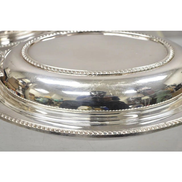 Metal Vintage Poole Silver Co Silver Plated Lidded Serving Platter Dish - a Pair For Sale - Image 7 of 12